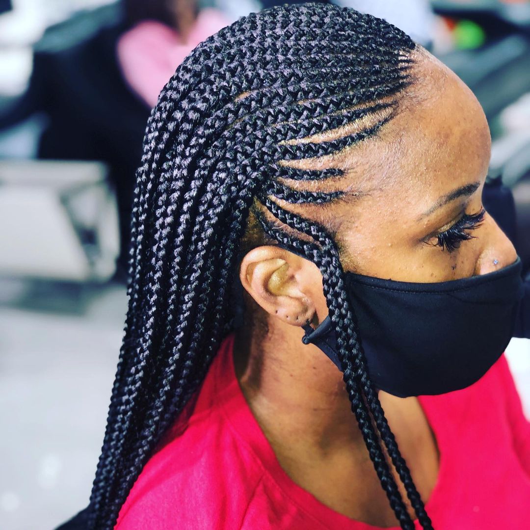 half feed ins braids half box braids small